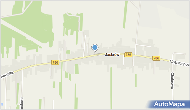 Jaskrów, Częstochowska, mapa Jaskrów