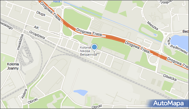 Katowice, Czoika Leopolda, mapa Katowic