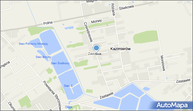 Kazimierów gmina Halinów, Czereśniowa, mapa Kazimierów gmina Halinów