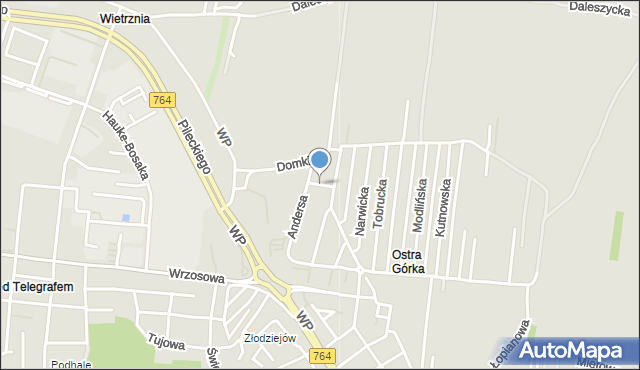 Kielce, Czołgistów, mapa Kielc