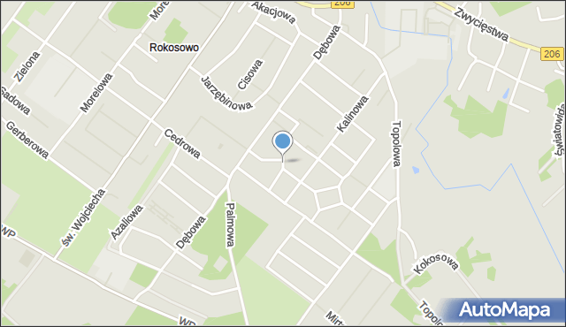 Koszalin, Czeremchowa, mapa Koszalina