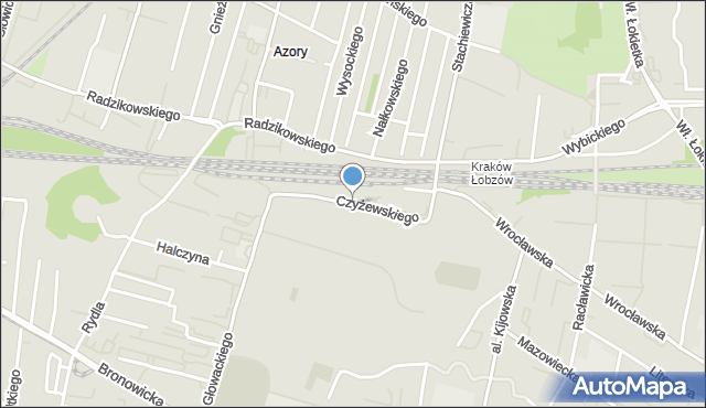 Kraków, Czyżewskiego Tytusa, mapa Krakowa