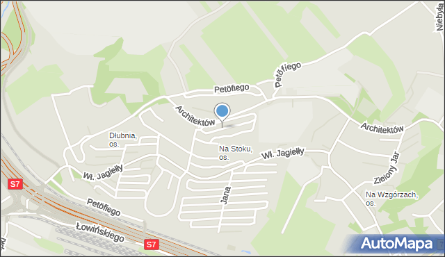 Kraków, Czerwonego Kapturka, mapa Krakowa