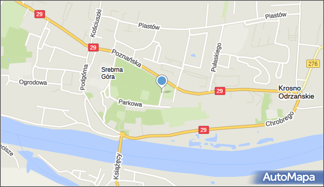 Krosno Odrzańskie, Czarnieckiego Stefana, hetm., mapa Krosno Odrzańskie