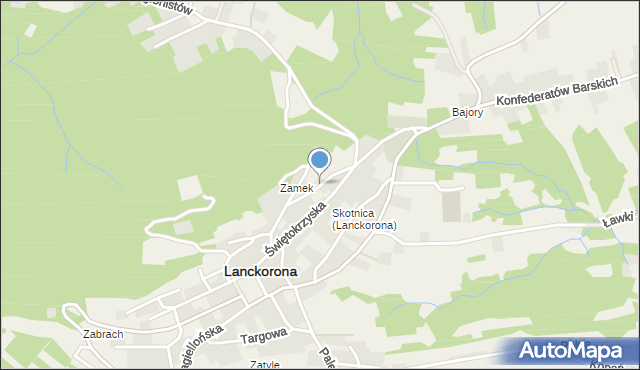 Lanckorona, Czarnieckiego Stefana, hetm., mapa Lanckorona
