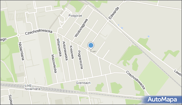 Łódź, Czechosłowacka, mapa Łodzi