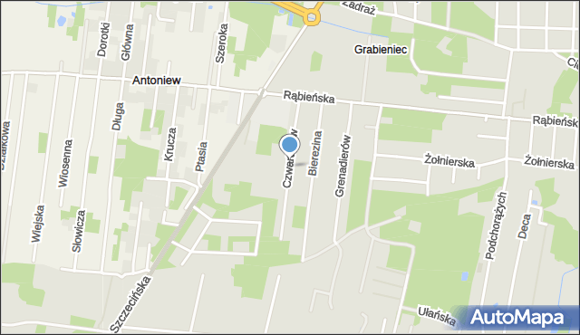 Łódź, Czwartaków, mapa Łodzi