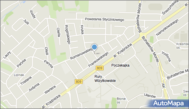 Lublin, Czarkowskiego Władysława, mapa Lublina