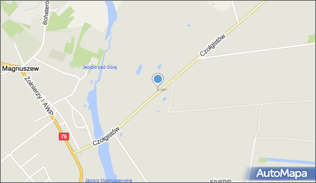 Magnuszew, Czołgistów, mapa Magnuszew