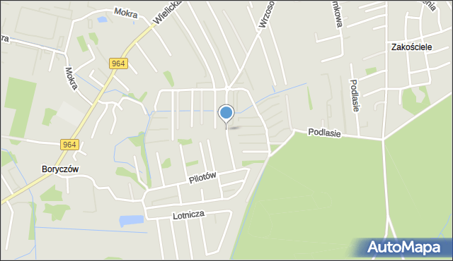 Niepołomice, Czerwonych Beretów, mapa Niepołomice