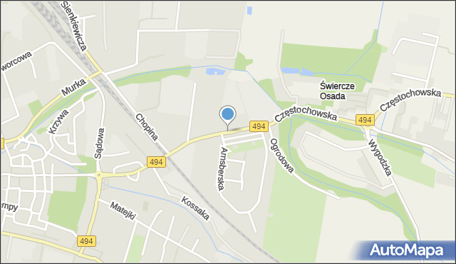 Olesno, Częstochowska, mapa Olesno