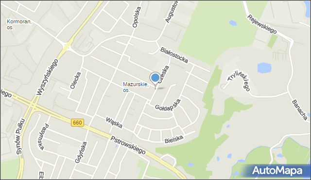 Olsztyn, Czeska, mapa Olsztyna