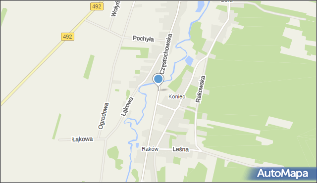 Ostrowy nad Okszą, Częstochowska, mapa Ostrowy nad Okszą