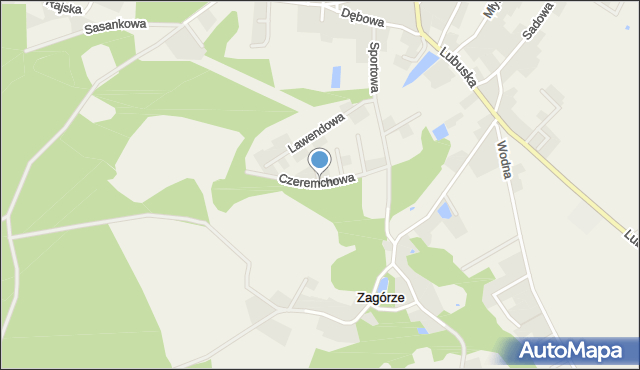 Płoty gmina Czerwieńsk, Czeremchowa, mapa Płoty gmina Czerwieńsk