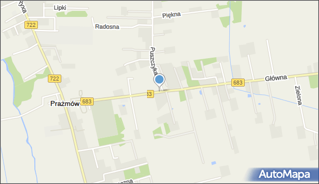 Prażmów powiat piaseczyński, Czołchańskiego Piotra, mapa Prażmów powiat piaseczyński