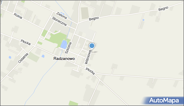 Radzanowo, Czereśniowa, mapa Radzanowo