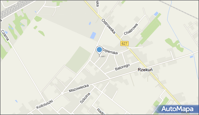 Rzekuń, Czarnieckiego Stefana, hetm., mapa Rzekuń
