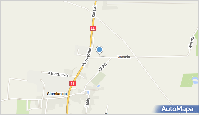 Siemianice gmina Łęka Opatowska, Czereśniowa, mapa Siemianice gmina Łęka Opatowska