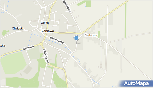 Sieniawa powiat przeworski, Czarnieckiego Stefana, hetm., mapa Sieniawa powiat przeworski