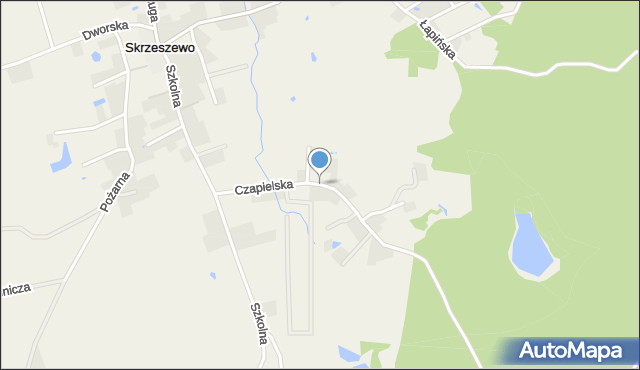 Skrzeszewo gmina Żukowo, Czapielska, mapa Skrzeszewo gmina Żukowo