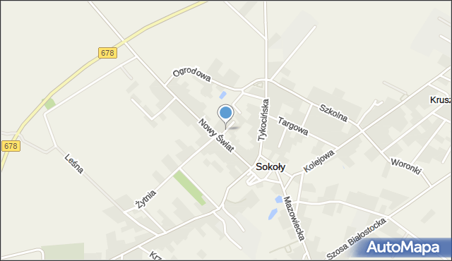 Sokoły powiat wysokomazowiecki, Czerwonego Krzyża, mapa Sokoły powiat wysokomazowiecki