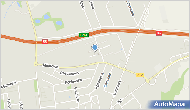 Świecie, Czereśniowa, mapa Świecie