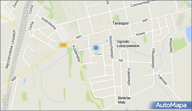 Terespol powiat bialski, Czartoryskich Izabelli i Adama, mapa Terespol powiat bialski