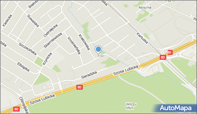 Toruń, Częstochowska, mapa Torunia