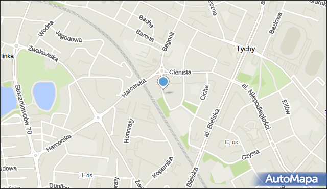 Tychy, Czereśniowa, mapa Tychów