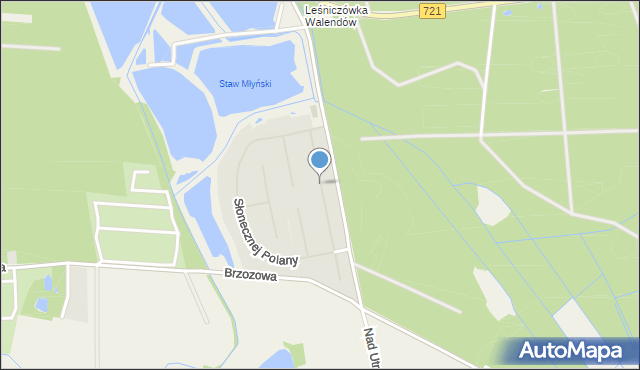 Walendów, Czerwonych Dębów, mapa Walendów