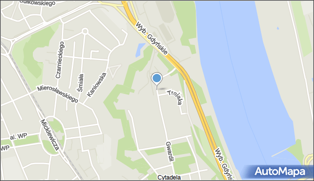 Warszawa, Czujna, mapa Warszawy