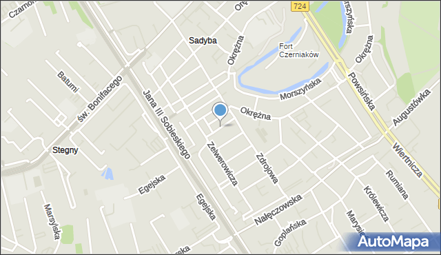 Warszawa, Cześnika, mapa Warszawy