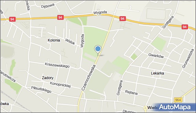 Wieliczka, Czarnochowska, mapa Wieliczka