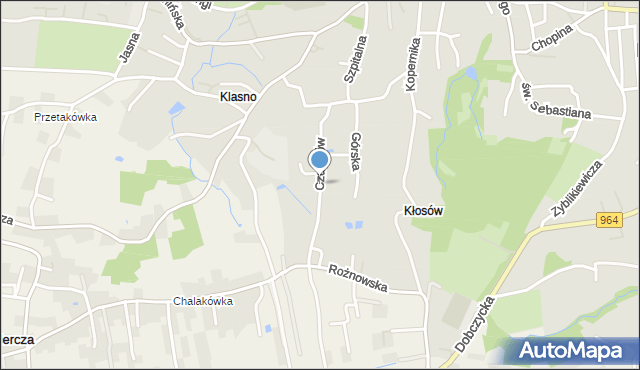 Wieliczka, Czubinów, mapa Wieliczka