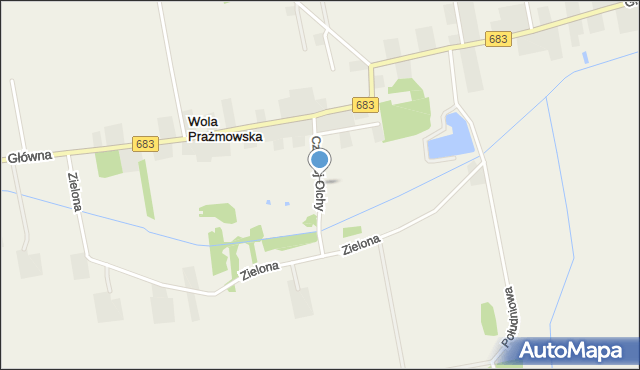 Wola Prażmowska, Czarnej Olchy, mapa Wola Prażmowska