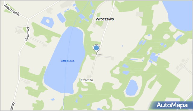 Wroczewo, Czamża, mapa Wroczewo