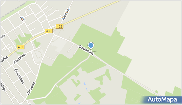 Zaniemyśl, Czarnecka, mapa Zaniemyśl