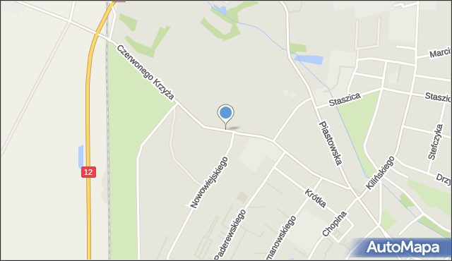 Żary, Czerwonego Krzyża, mapa Żary