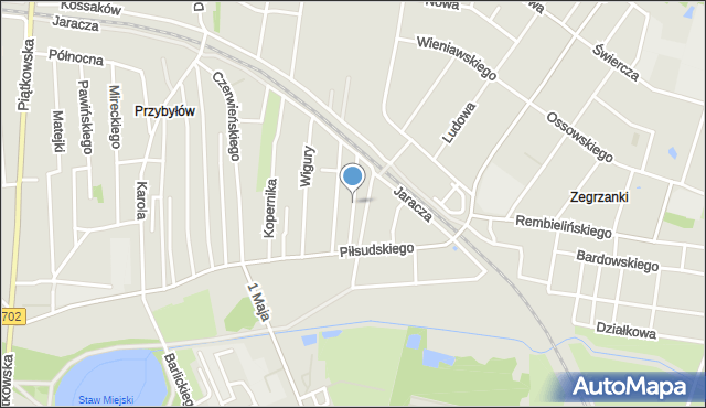 Zgierz, Czerwona, mapa Zgierz