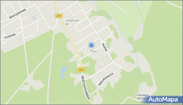 Zielona Góra, Czekanowskiego Aleksandra, mapa Zielona Góra