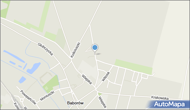 Baborów, Dawna 40-lecia PRL, mapa Baborów