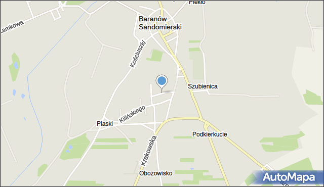 Baranów Sandomierski, Dawna Krasickiego Janka, mapa Baranów Sandomierski