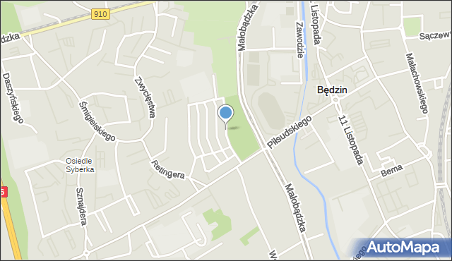 Będzin, Dawna Kruczkowskiego Leona, mapa Będzin