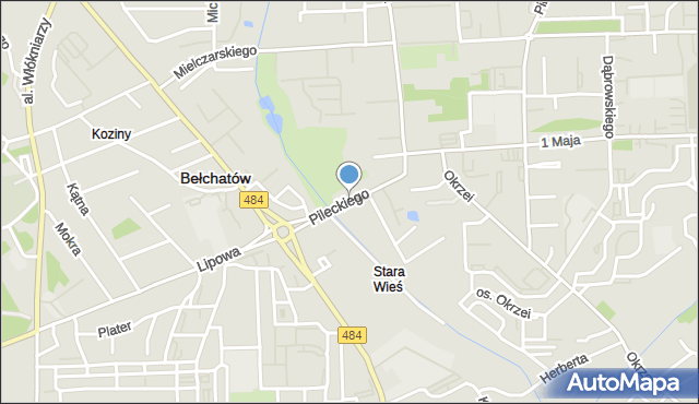 Bełchatów, Dawna 9 Maja, mapa Bełchatów
