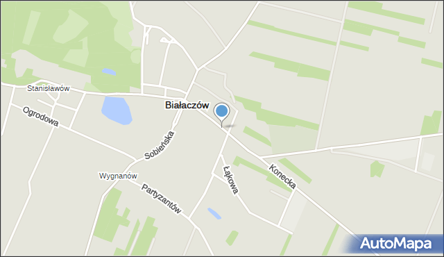 Białaczów, Dawna Świerczewskiego Karola, gen., mapa Białaczów