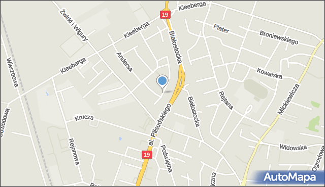Bielsk Podlaski, Dawna Wasilewskiej Wandy, mapa Bielsk Podlaski