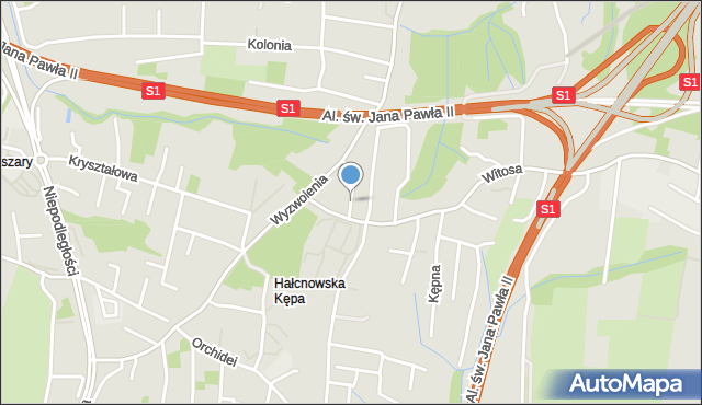 Bielsko-Biała, Dąbrowskiej Marii, mapa Bielsko-Białej