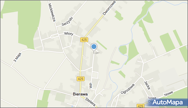 Bierawa, Dąbrowskiego, mapa Bierawa