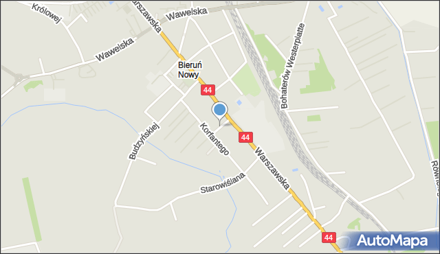 Bieruń, Dawna Sucharskiego Henryka, mjr., mapa Bieruń