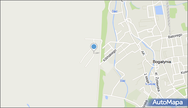 Bogatynia, Dawna Przodowników Pracy, mapa Bogatynia